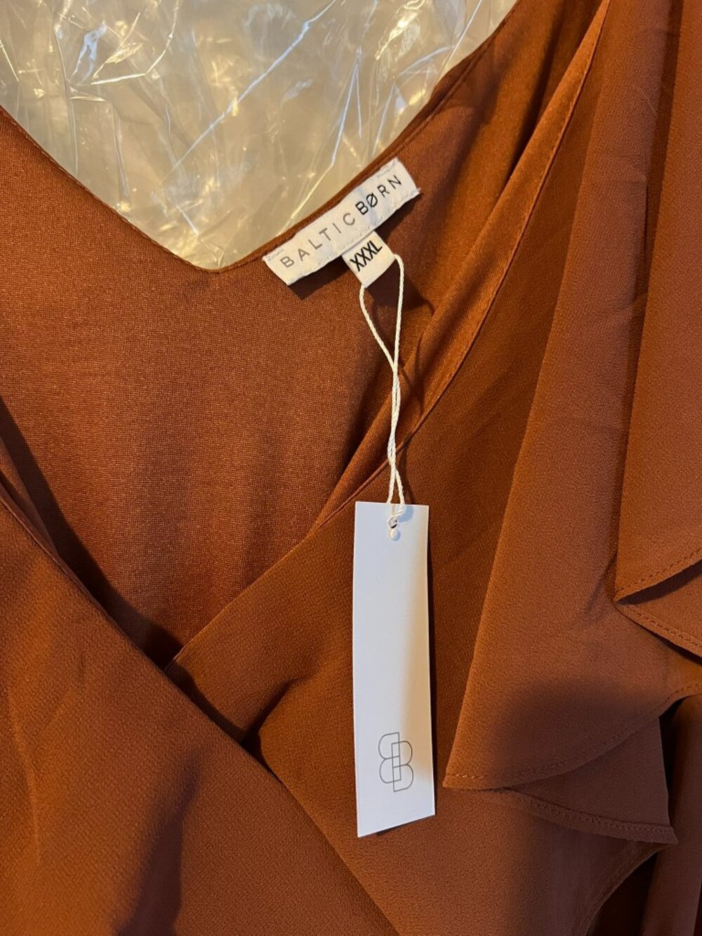 Baltic Born Katya Ruffle Maxi Dress | Rust - Picture 3 of 4
